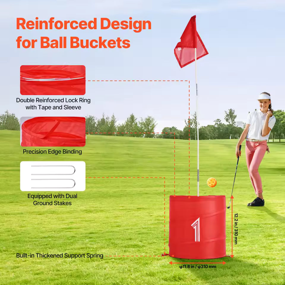 Portable 3-Hole Backyard Chipping Set - bucket detail