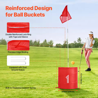 Portable 3-Hole Backyard Chipping Set - bucket detail